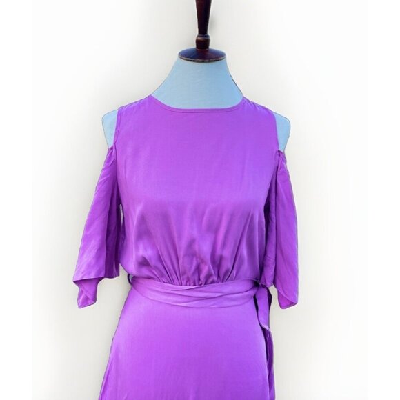 Closet london Womens Cold Shoulder Waist Tie Dress Size 4 US $130 - Picture 1 of 11